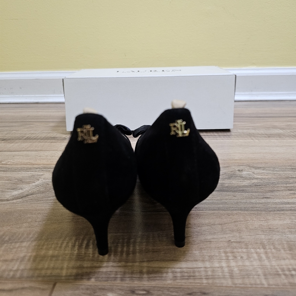 Lauren Ralph Lauren Adrienne Bow-Trim Suede Pump - Picture 6 of 13